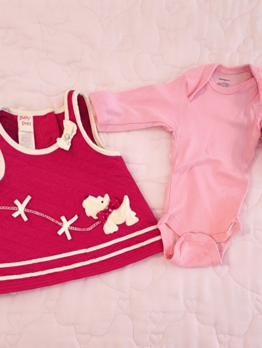 Baby Beri 3-6M Pink Dress and Pink Onesie Set